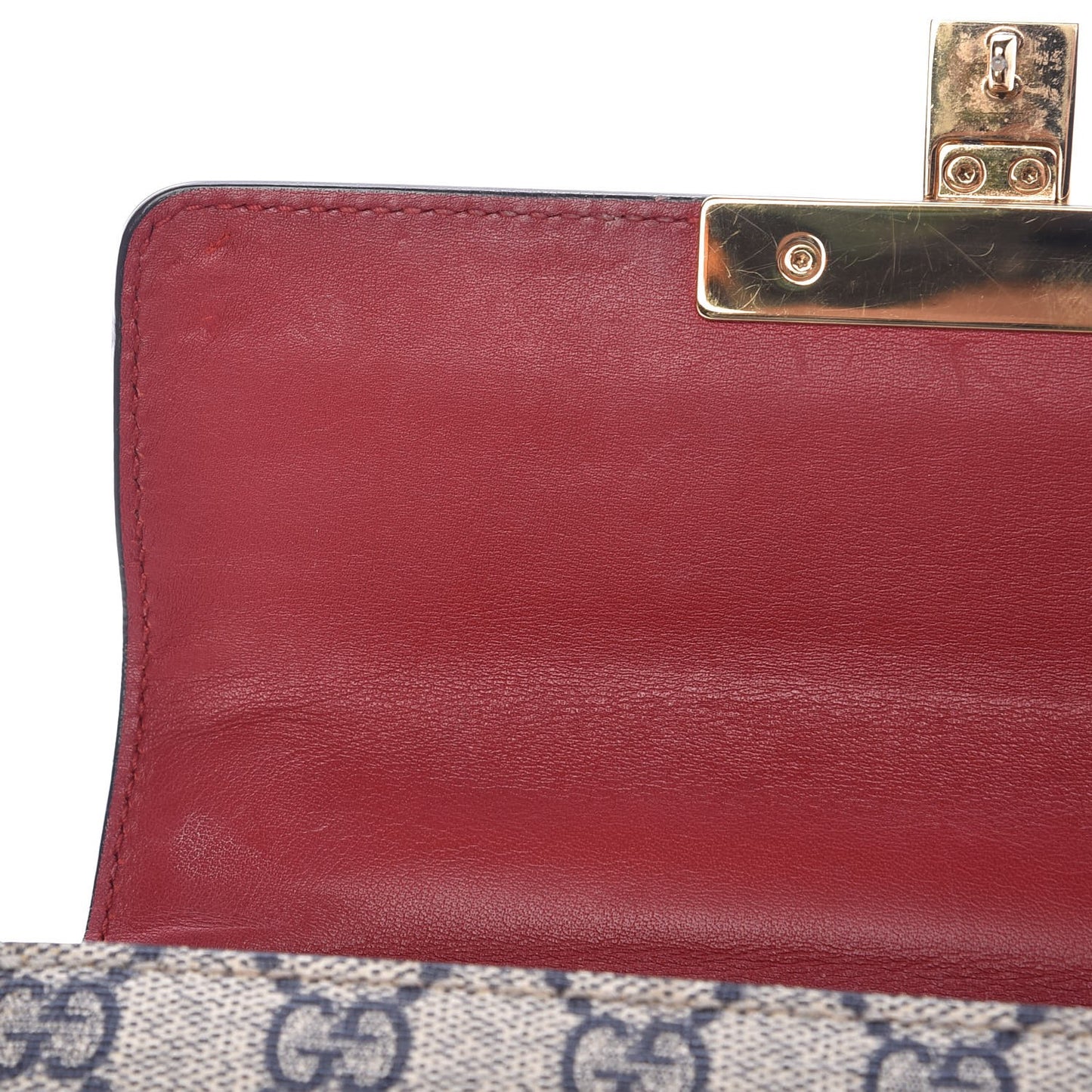 GG Supreme Monogram Moon Calfskin Small Padlock Shoulder Bag Beige Blue Hibiscus Red Mystic White