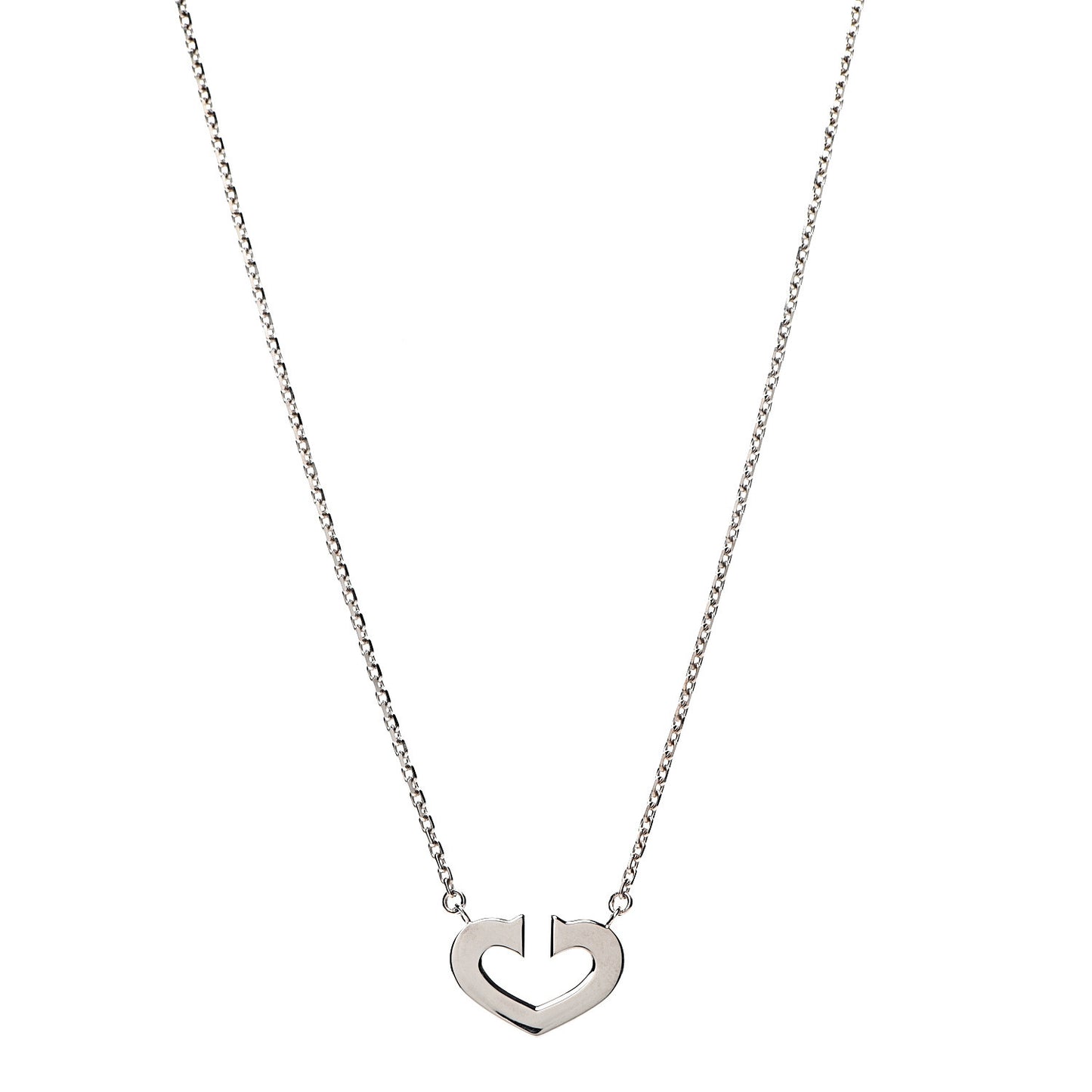 18K White Gold Medium Hearts and Symbols Necklace