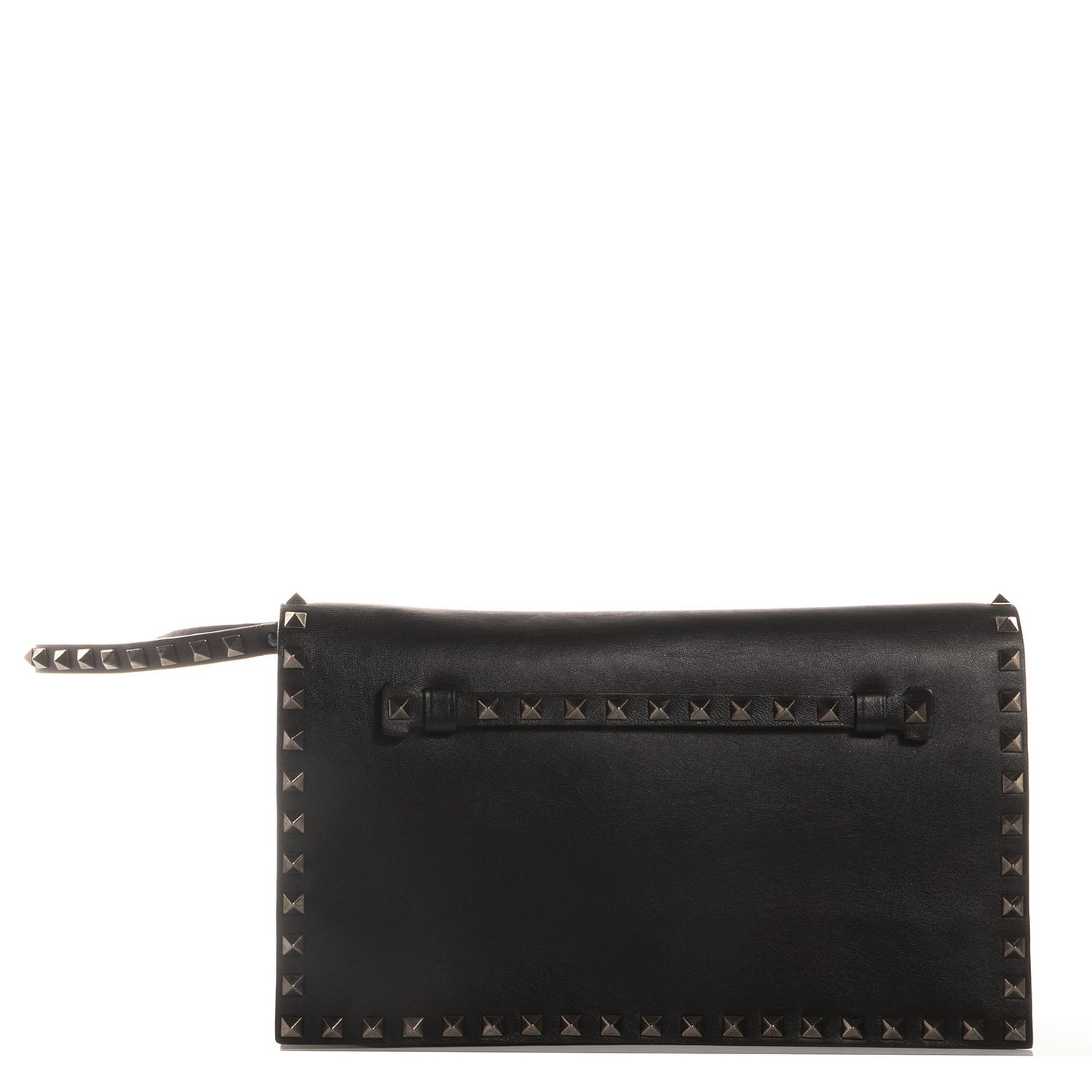 Nappa Rockstud Wristlet Clutch Black