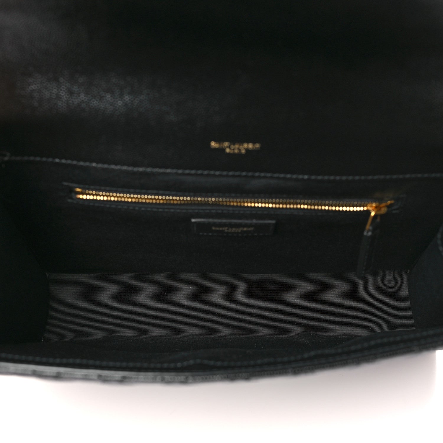 Saint Laurent Grain De Poudre Textured Mixed Matelasse Large Triquilt Monogram Satchel Black 5 of 10