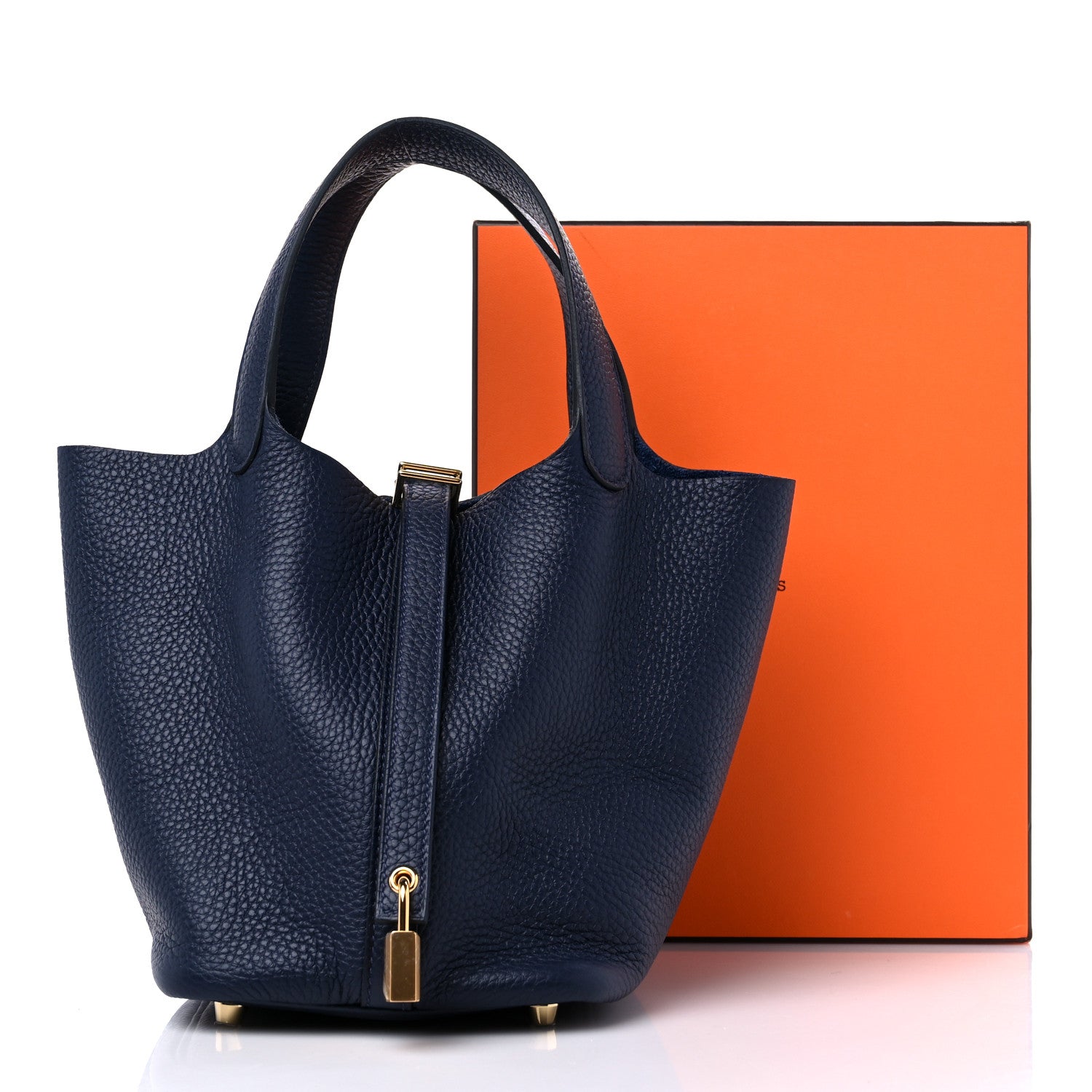 Hermes Taurillon Clemence Picotin Lock 18 PM Bleu Nuit 8 of 8
