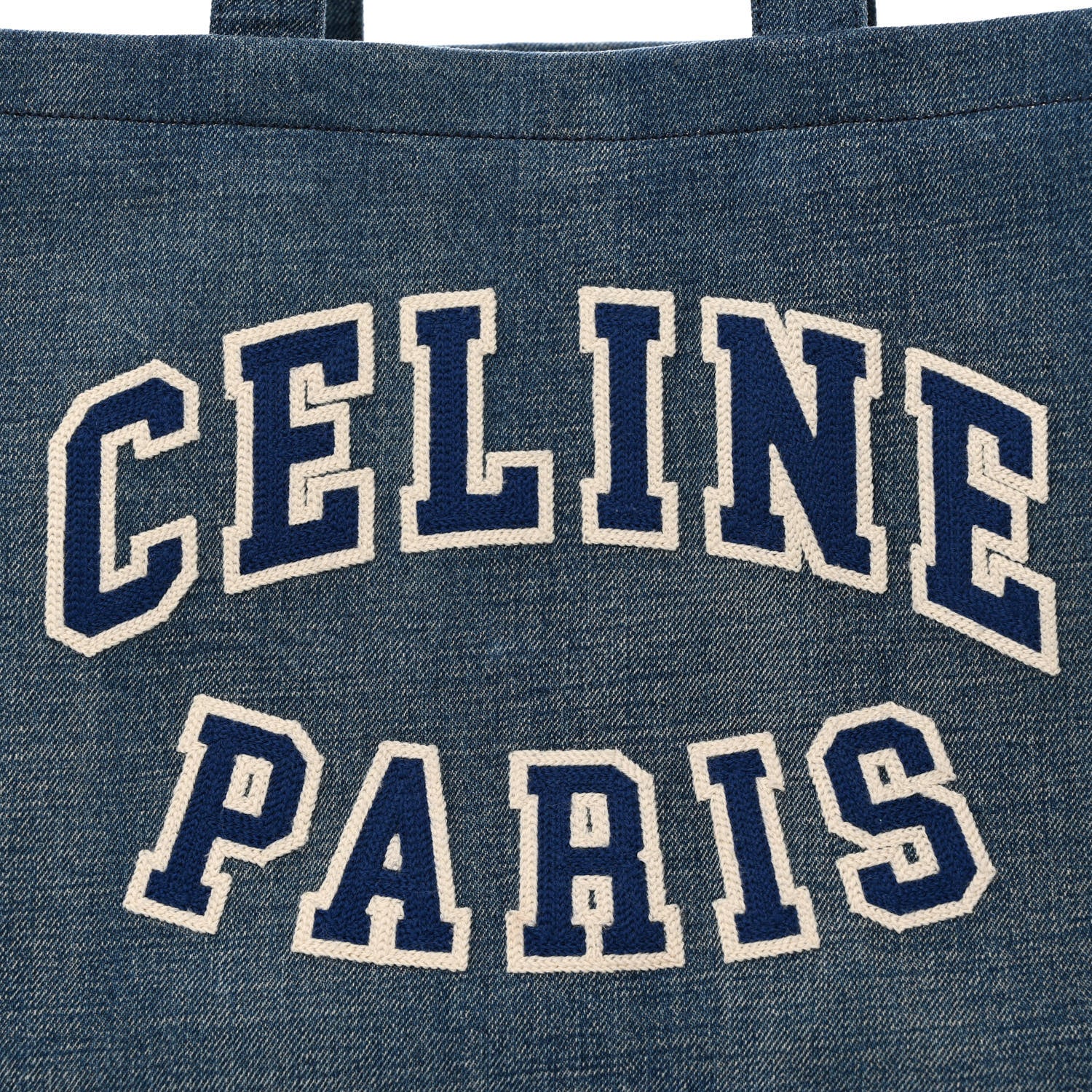 Celine Denim Large Thais Cabas Navy Tan 9 of 11