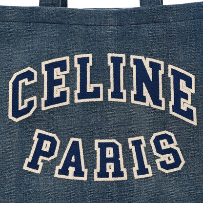 Celine Denim Large Thais Cabas Navy Tan 9 of 11