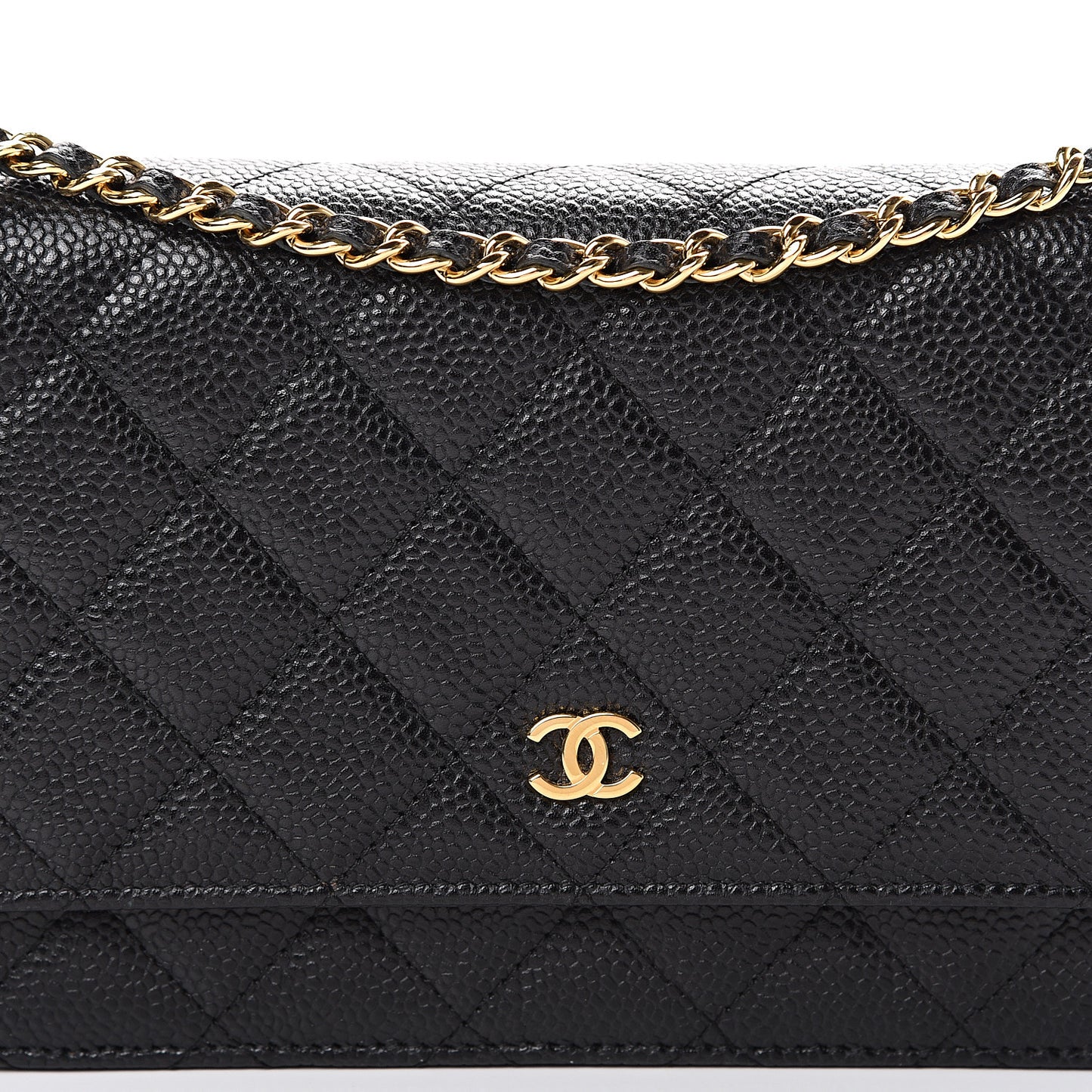 Caviar Quilted Wallet On Chain WOC Black