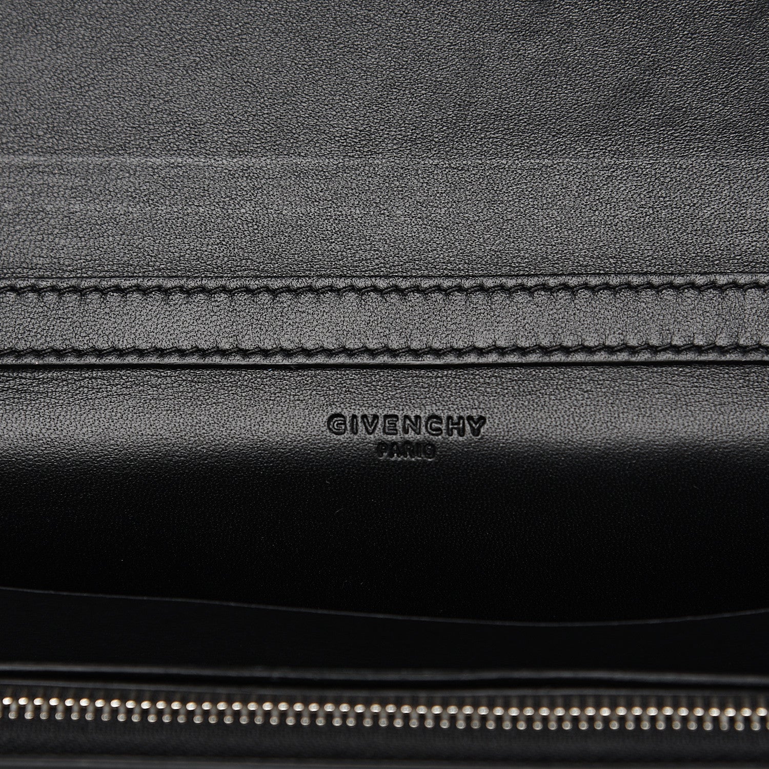 Givenchy Calfskin Striped Pandora Chain Wallet Black 8 of 9