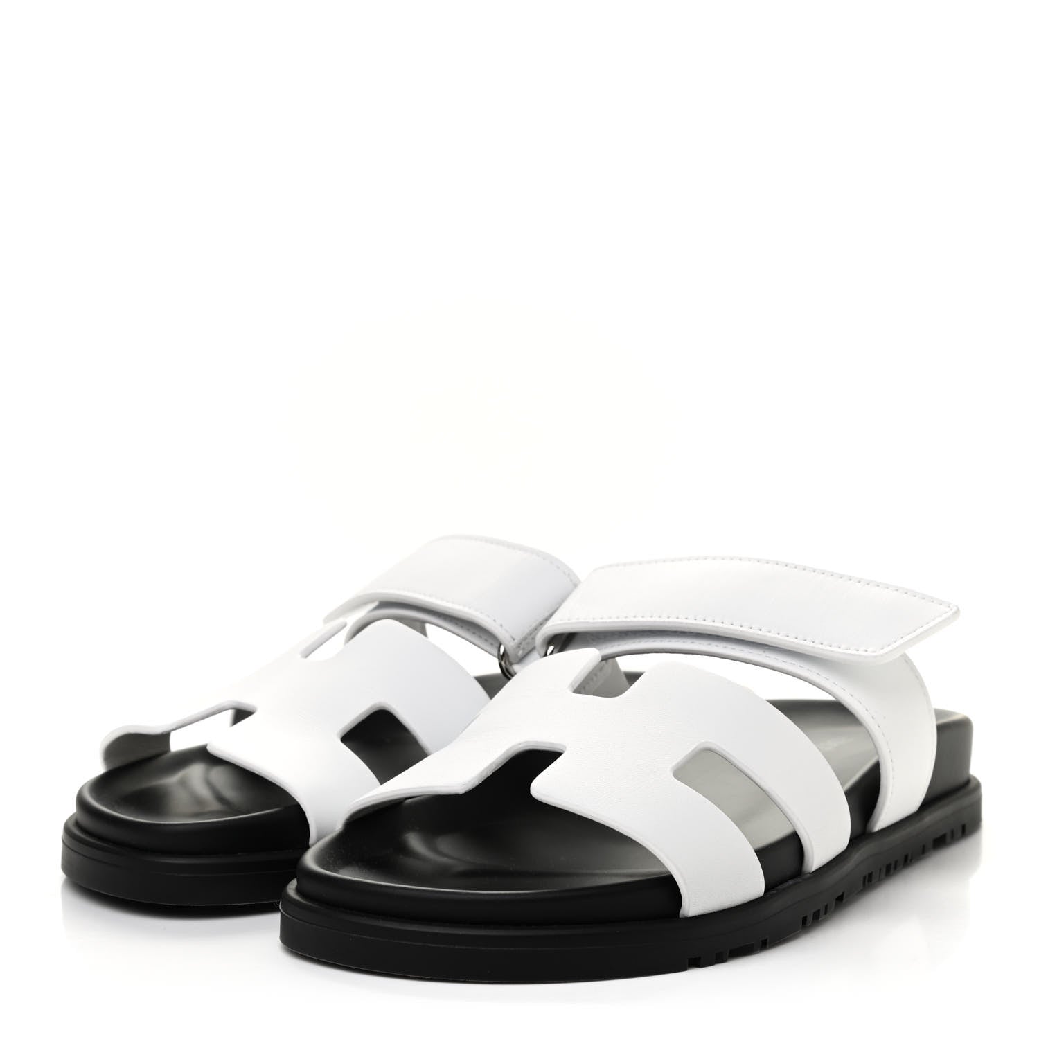 Hermes Calfskin Womens Chypre Sandals 36.5 White 3 of 8