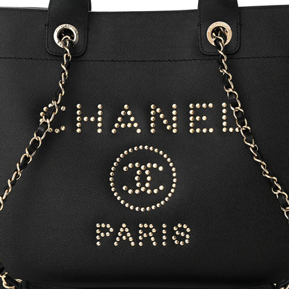 Chanel Caviar Medium Studded Deauville Tote Black 8 of 11
