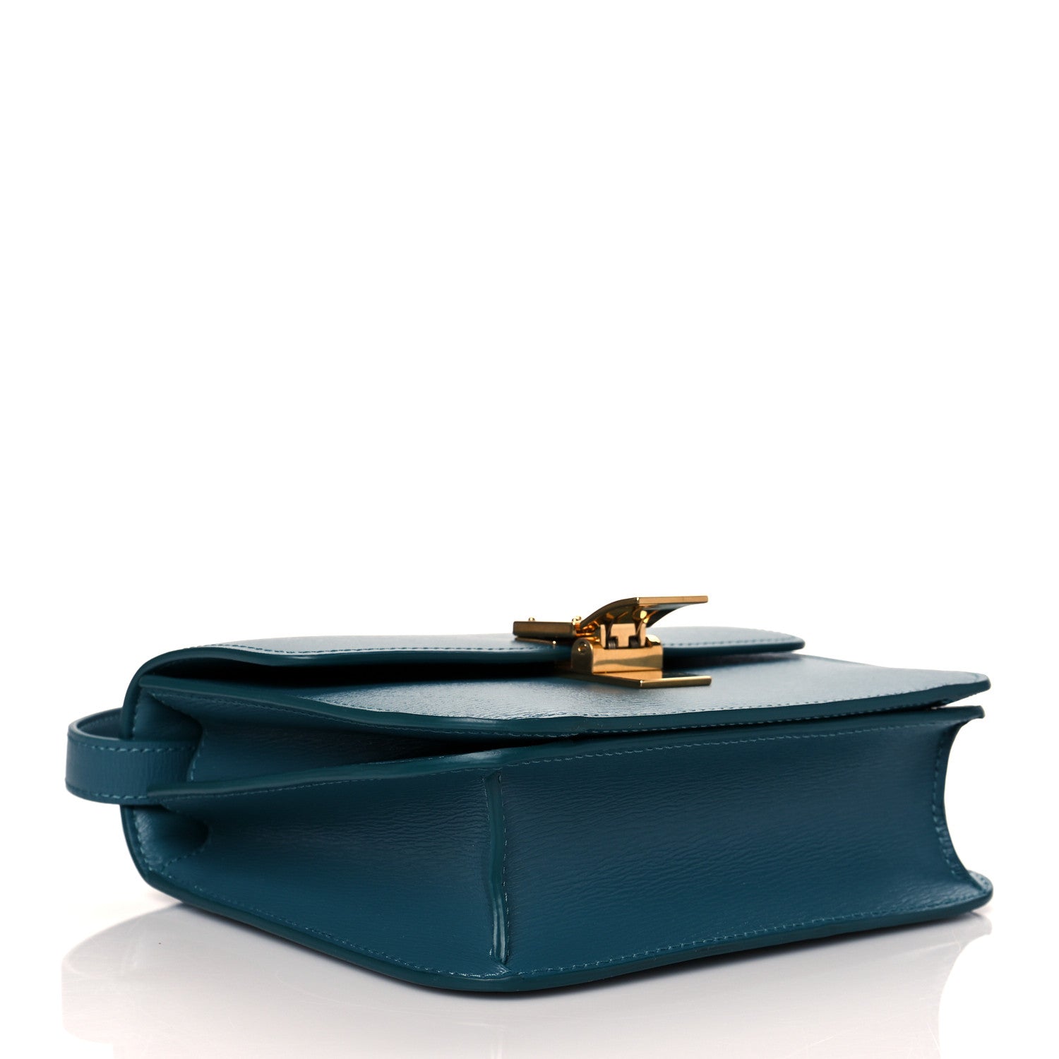 Celine Liege Calfskin Teen Classic Box Flap Bag Prussian Blue 3 of 9