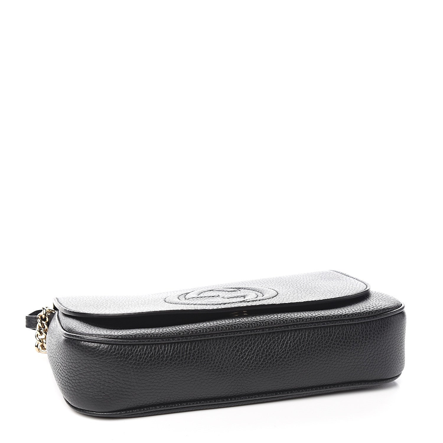 Gucci Pebbled Calfskin Medium Soho Flap Crossbody Black 3 of 9