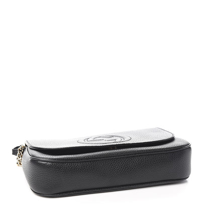 Gucci Pebbled Calfskin Medium Soho Flap Crossbody Black 3 of 9