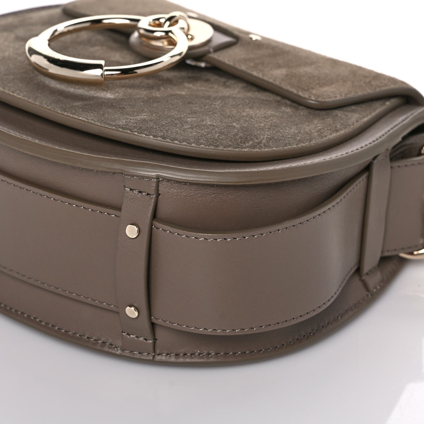 Calfskin Suede Small Tess Bag Army Green