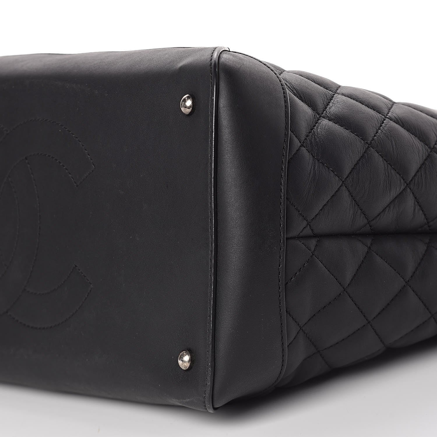 Chanel Calfskin Quilted Large Easy Shopping Tote Black 10 of 10