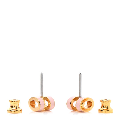 Hermes Gold Lacquered Mini Pop H Earrings Rose Dragee 6 of 7