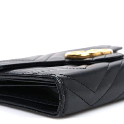 Gucci Calfskin Matelasse GG Marmont Chain Wallet Black 8 of 9