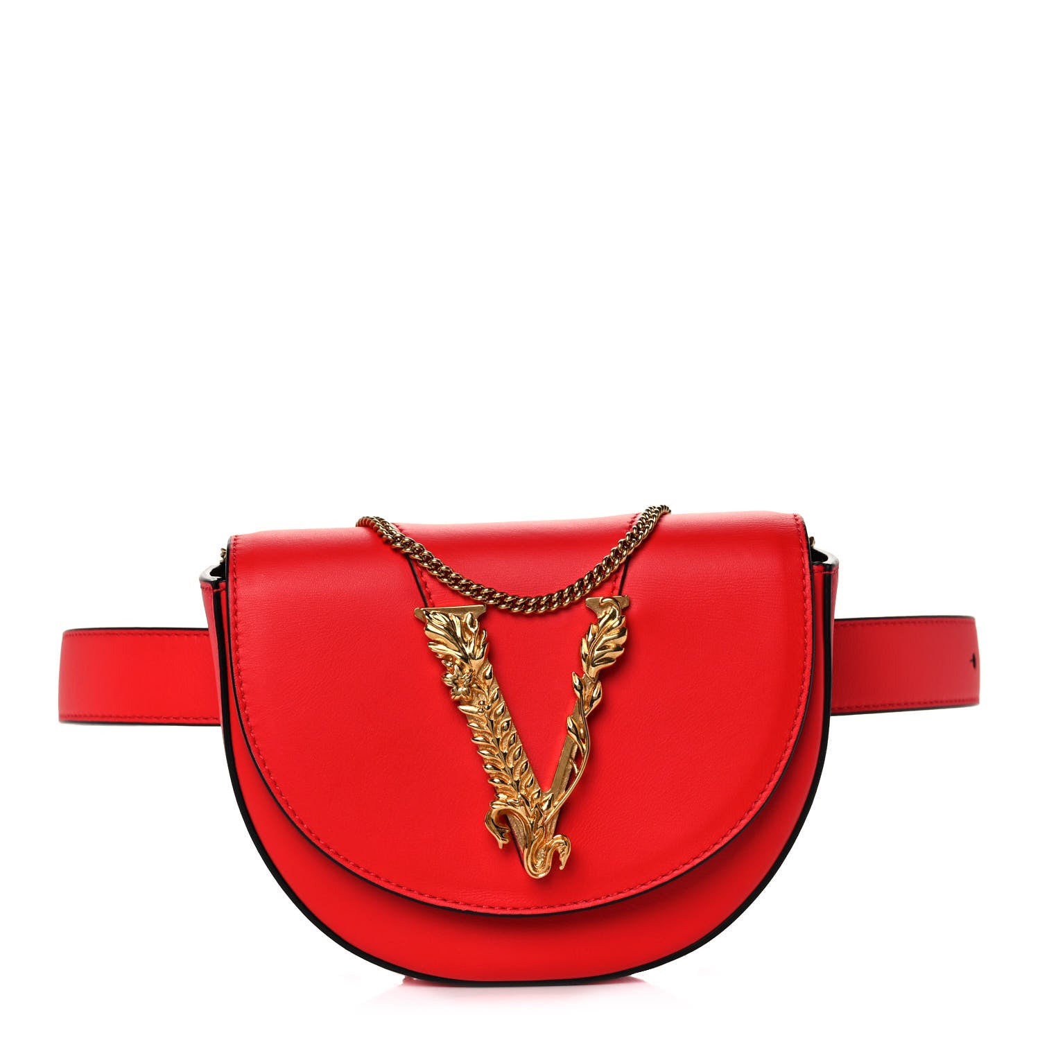 Versace Smooth Calfskin Virtus Belt Bag Red 1 of 10