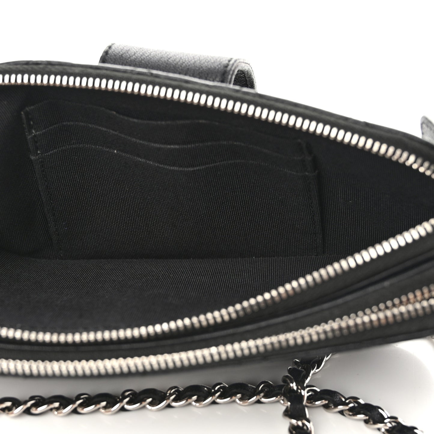 Lambskin Quilted CC Box Clutch With Chain Black