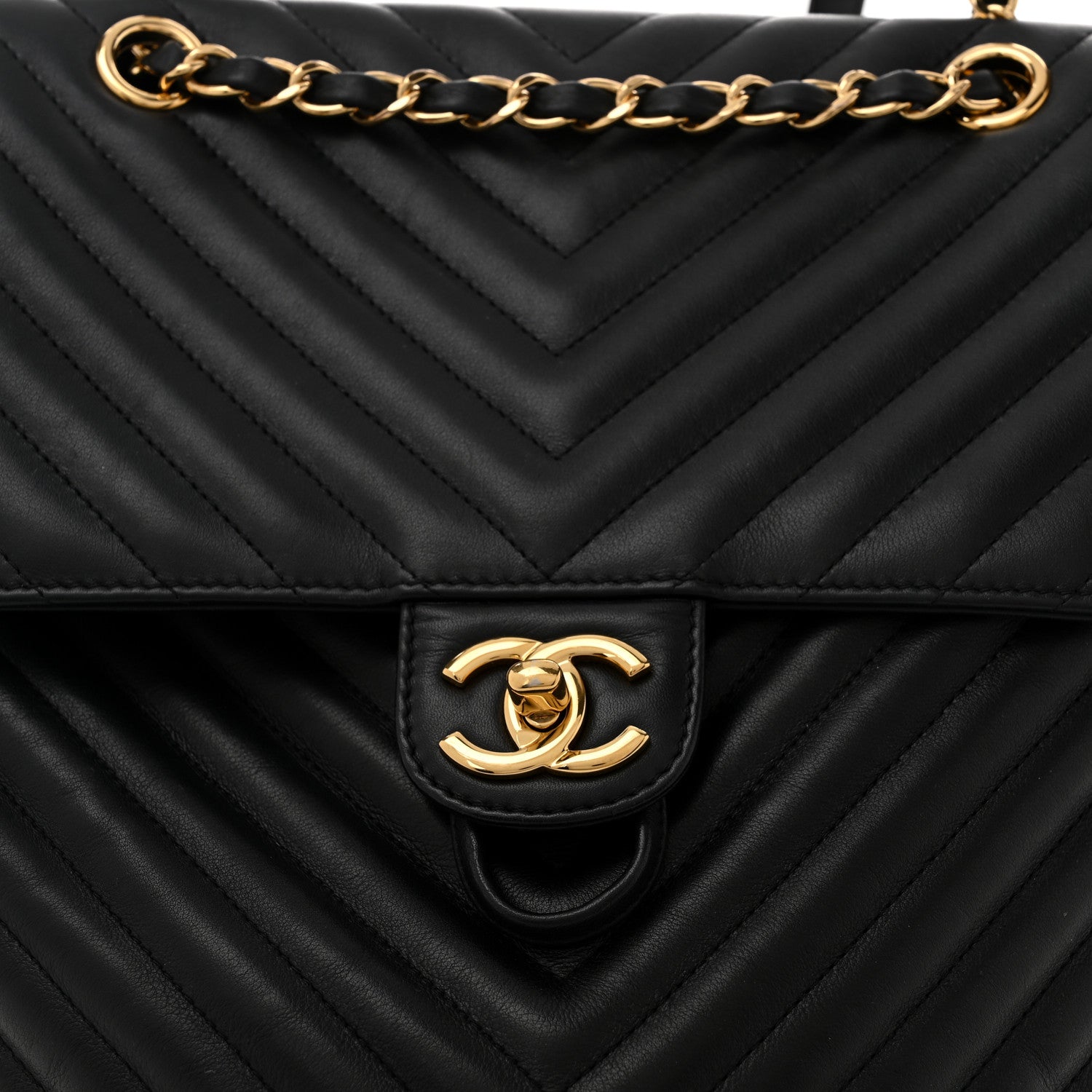 Chanel Calfskin Chevron Quilted Large Urban Spirit Backpack Black 8 of 14