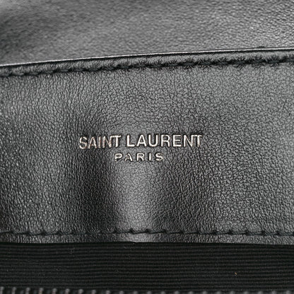 Saint Laurent Calfskin Y Quilted Monogram Monochrome Small Loulou Chain Satchel Black 6 of 12