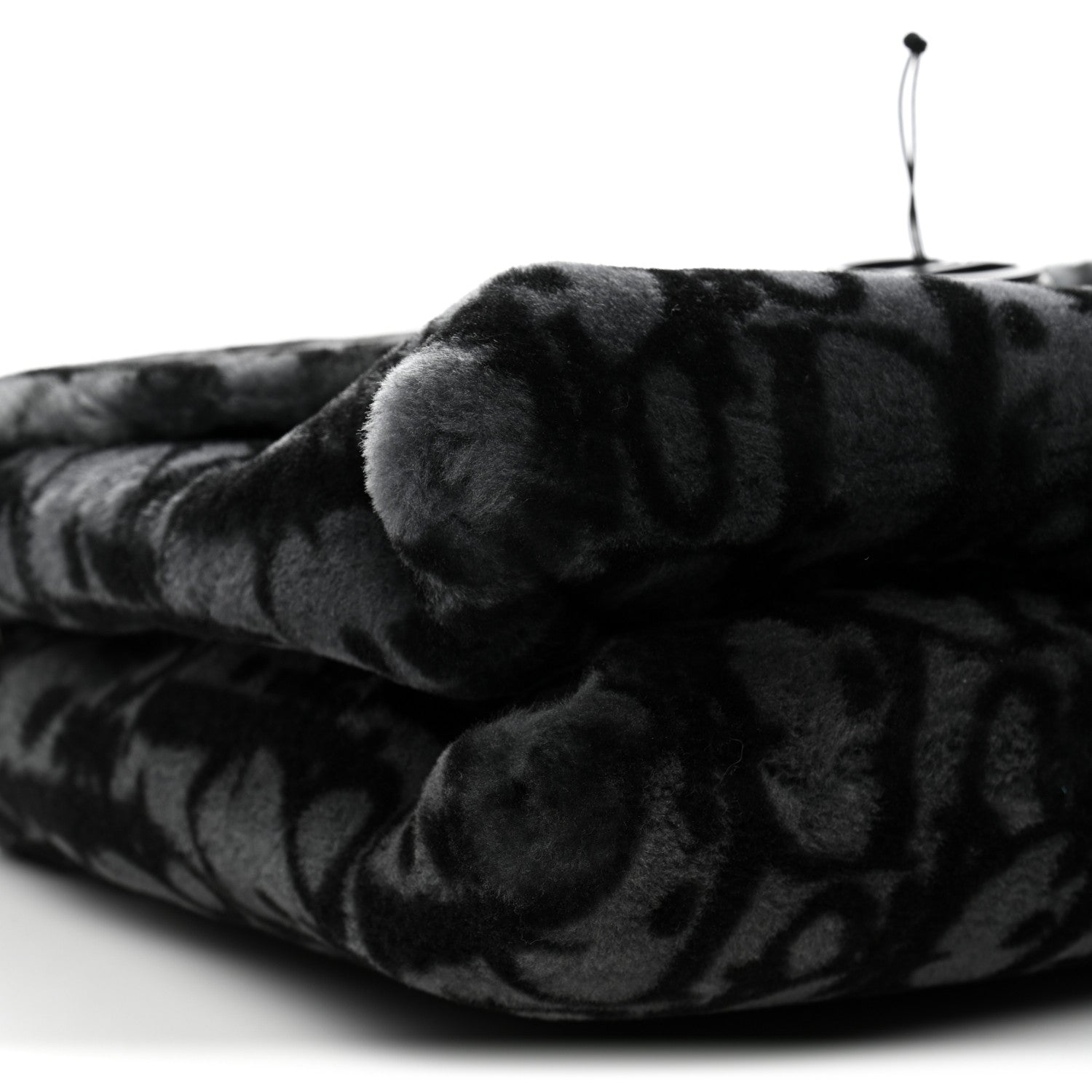 Christian Dior Oblique Mink Fur Saddle Soft Bag Dark Grey 9 of 10