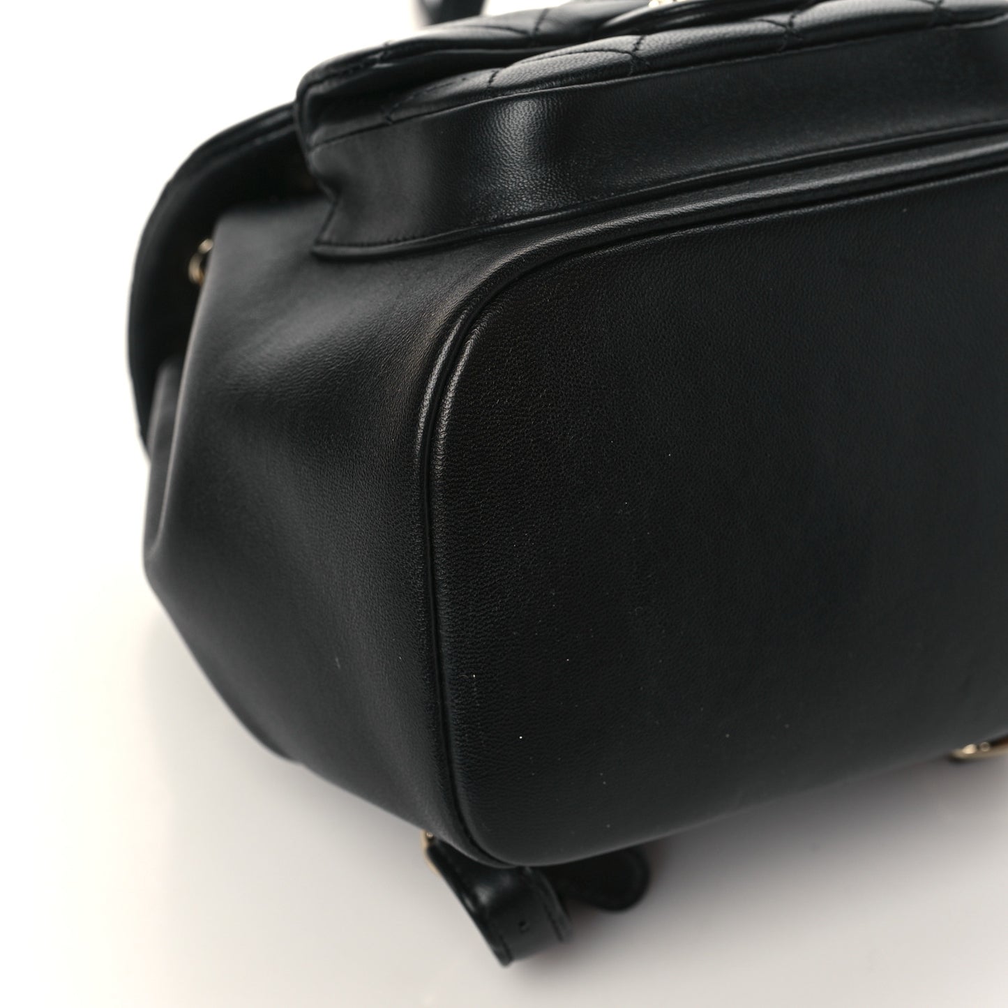 Lambskin Quilted Small Duma Drawstring Backpack Black