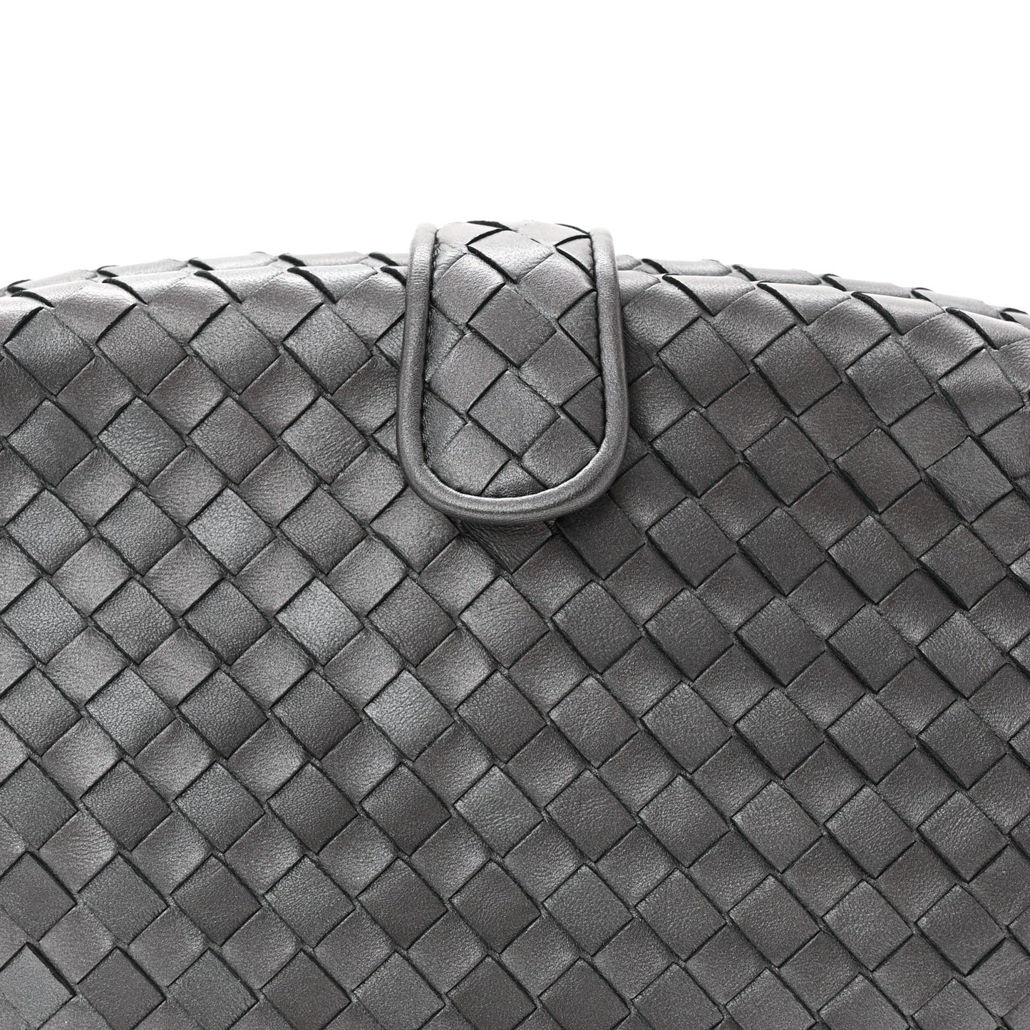 Nappa Intrecciato The Lauren 1980 Clutch Argento Ossidato
