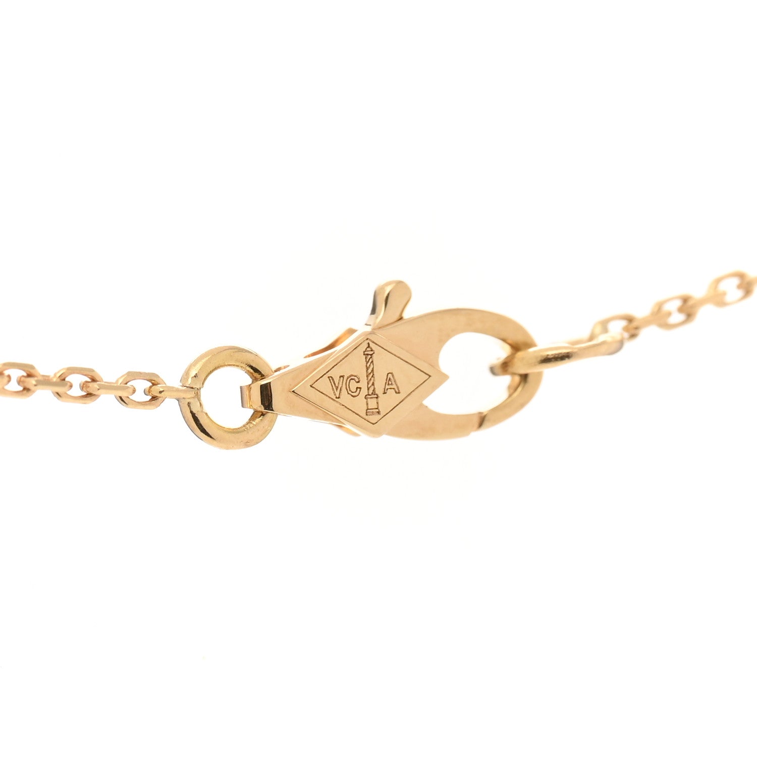 Van Cleef & Arpels 18K Yellow Gold Mother of Pearl Sweet Alhambra Pendant Necklace 3 of 4