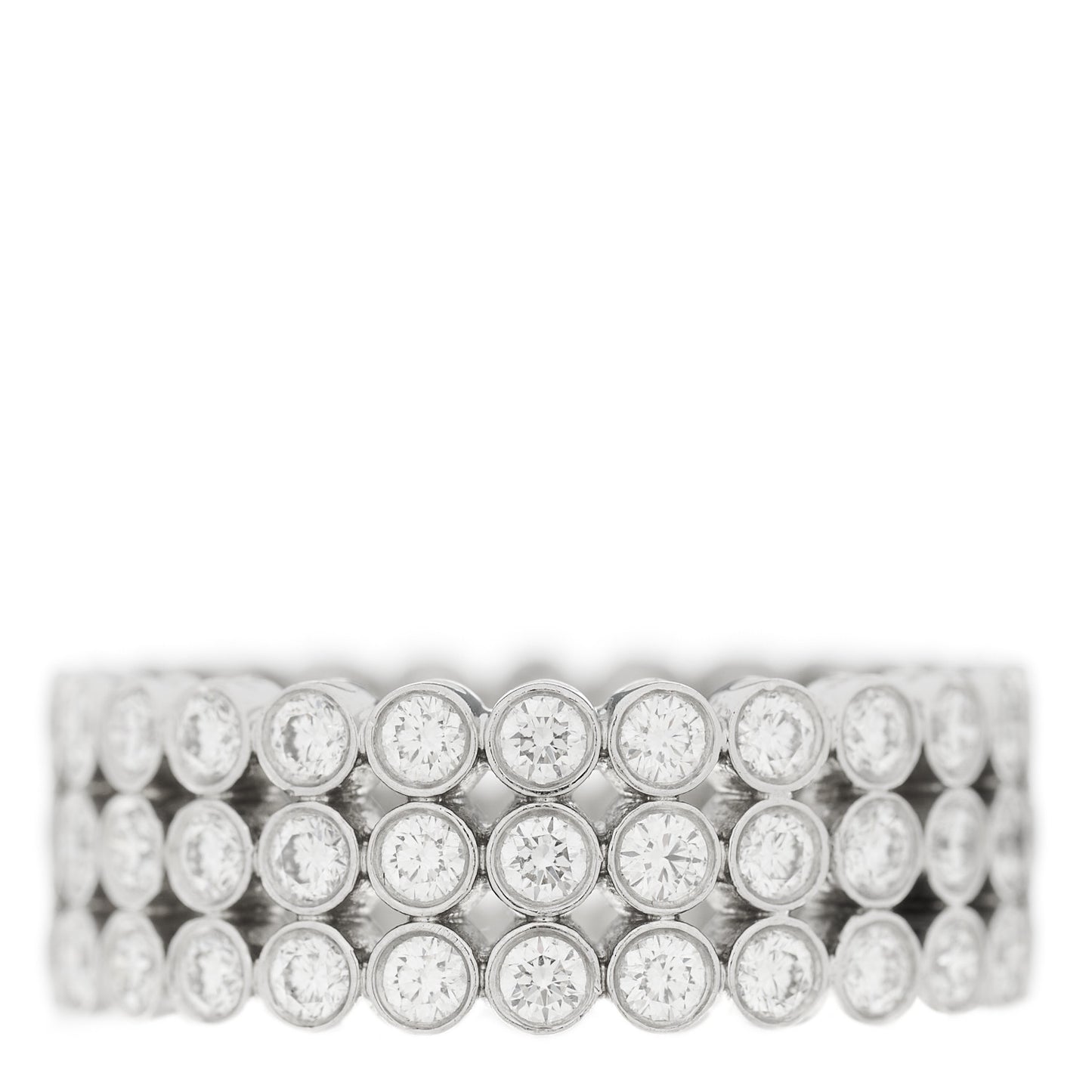 Platinum Diamond Jazz Three-Row Band Ring 52 6