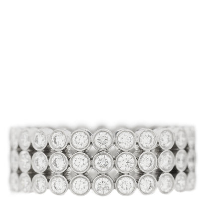 Tiffany Platinum Diamond Jazz Three-Row Band Ring 52 6 2 of 4