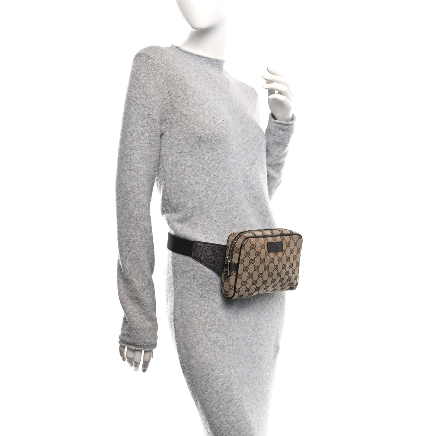 Monogram Dollar Calfskin Belt Bag Beige Ebony Testa di Moro Marrone Scuro