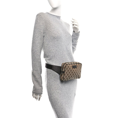 Gucci Monogram Dollar Calfskin Belt Bag Beige Ebony Testa di Moro Marrone Scuro 2 of 10