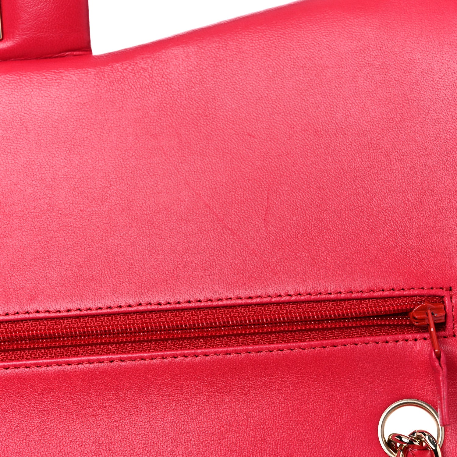 Chanel Lambskin Quilted Jumbo Double Flap Red 14 of 17