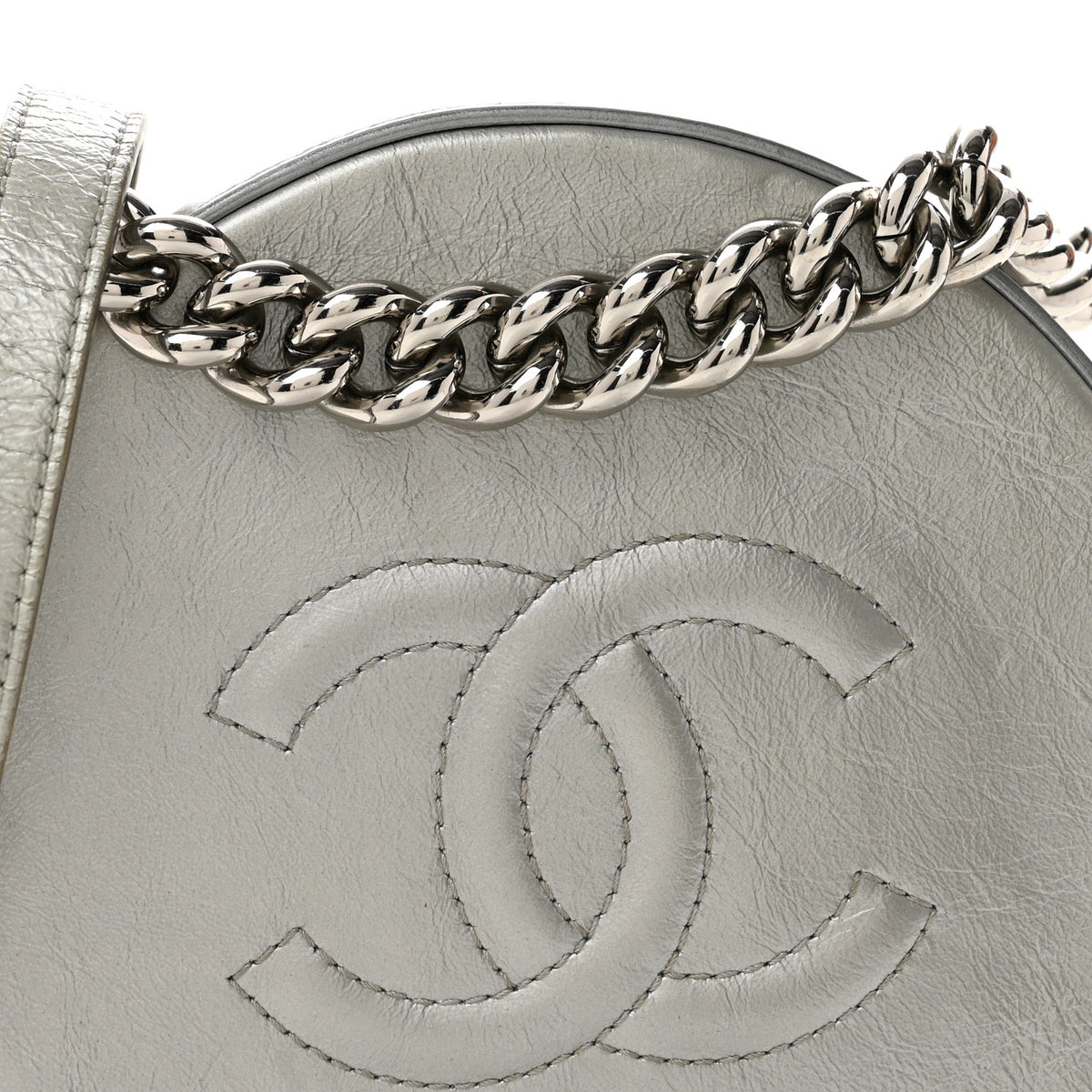 Chanel Metallic Glazed Calfskin Round As Earth Evening Bag Silver 8 of 13