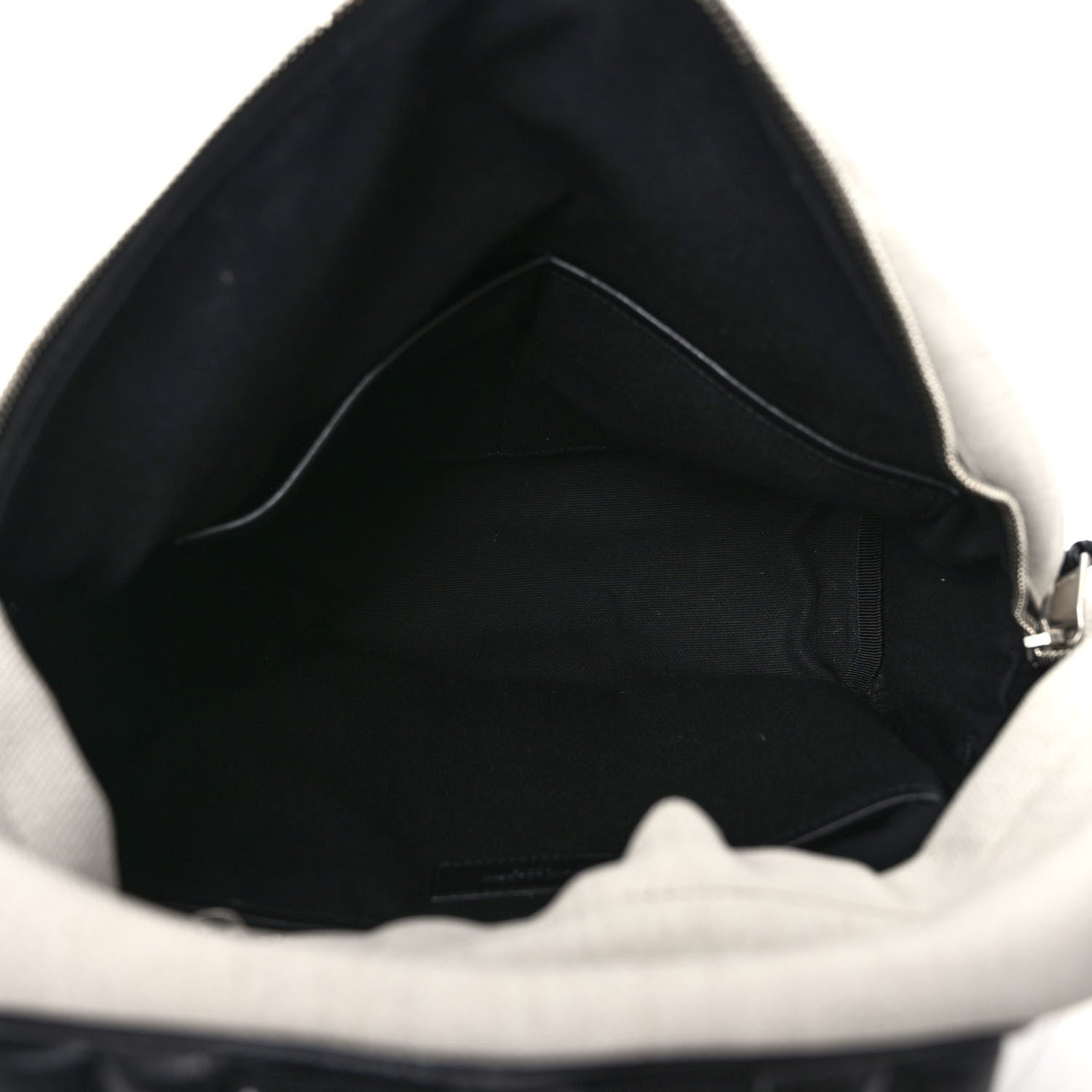 Saint Laurent Canvas Rive Gauche City Backpack White Black 5 of 8