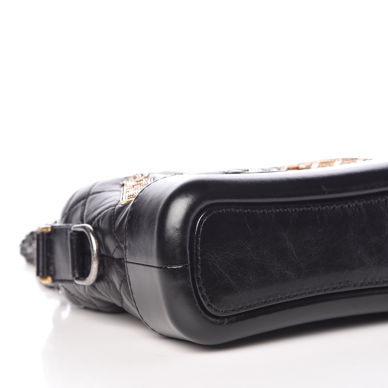 Chanel Aged Calfskin Quilted Charms Small Gabrielle Hobo Black 8 of 10