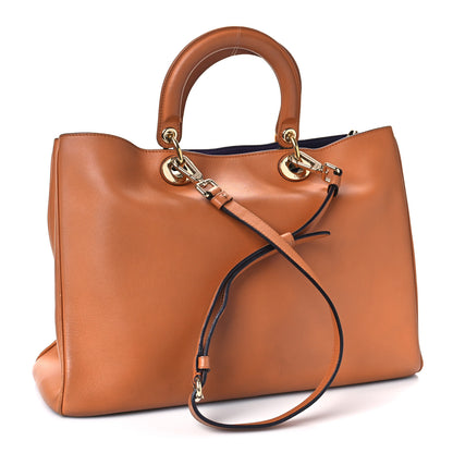 Christian Dior Smooth Calfskin Large Diorissimo Tote Brown Purple 4 of 14