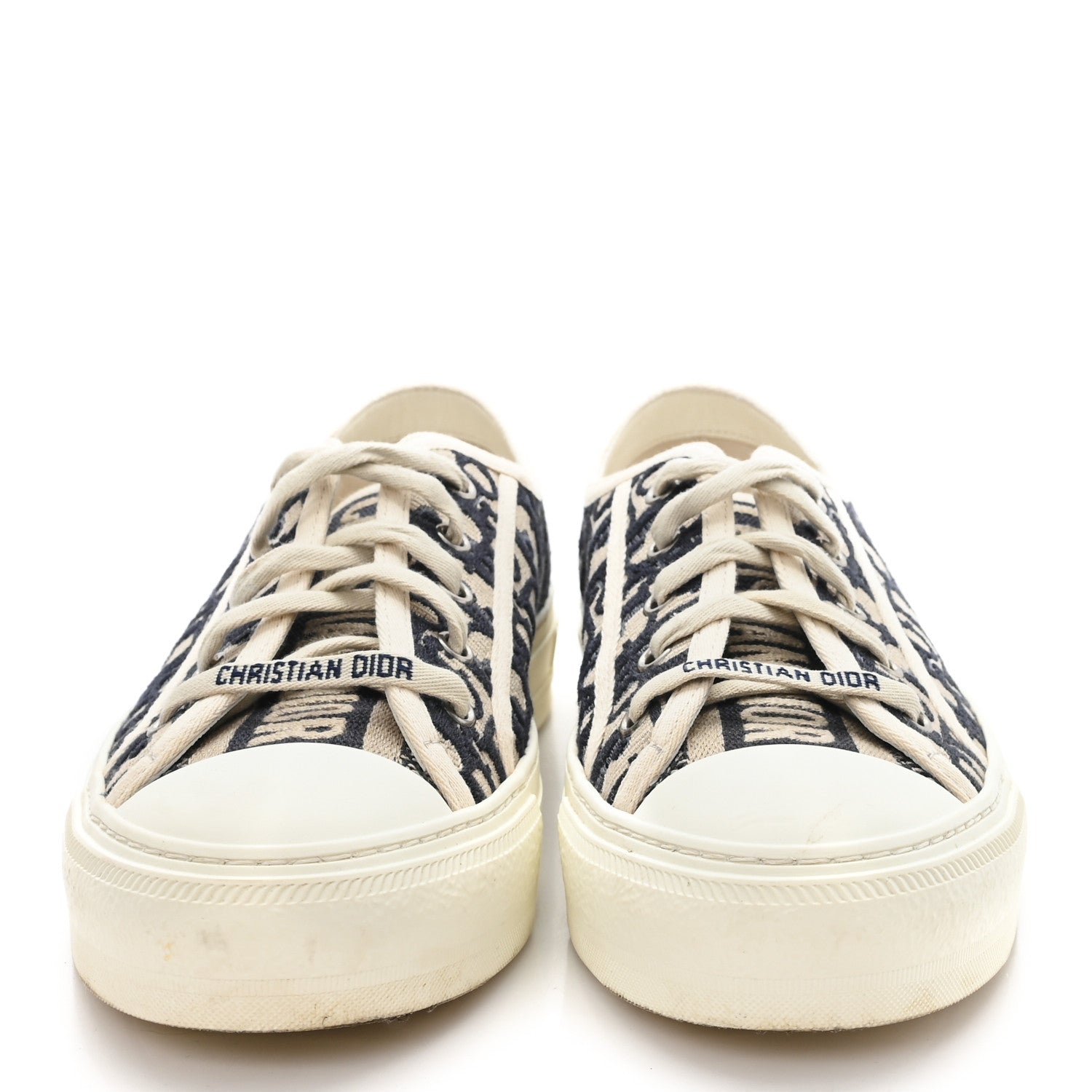 Christian Dior Canvas Oblique Walk'N'Dior Low Top Sneakers 38 Deep Blue 3 of 10