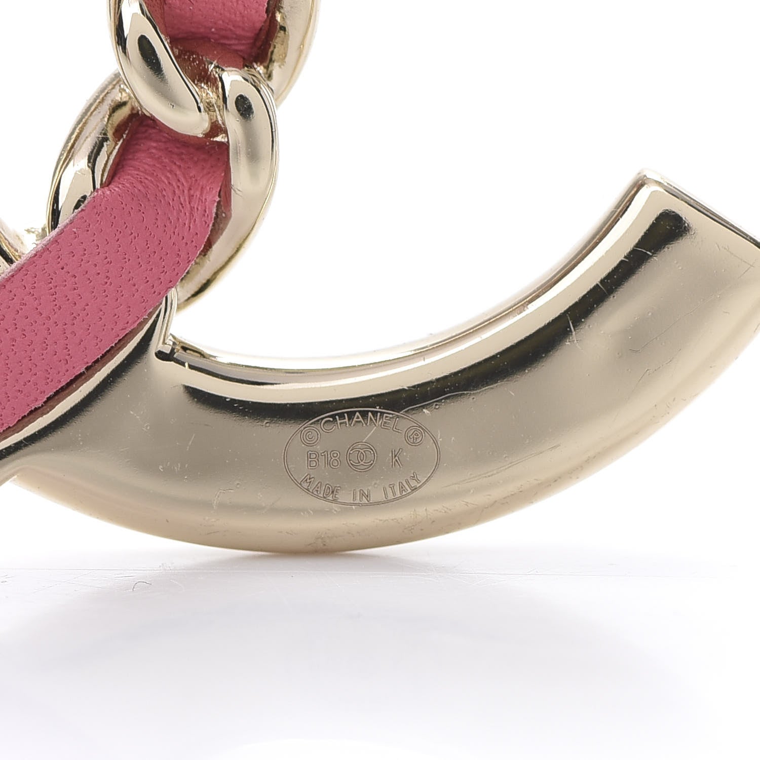 Chanel Lambskin Baguette Crystal CC Chain Brooch Pink Gold 4 of 4