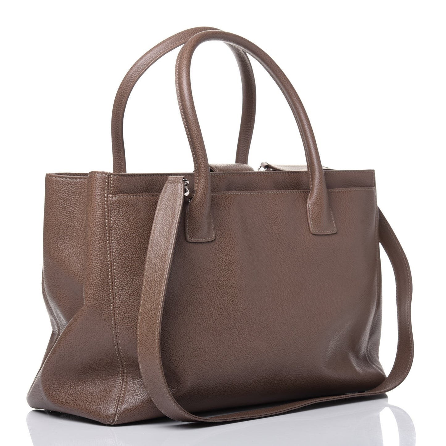 Calfskin Cerf Executive Shopper Tote Light Brown