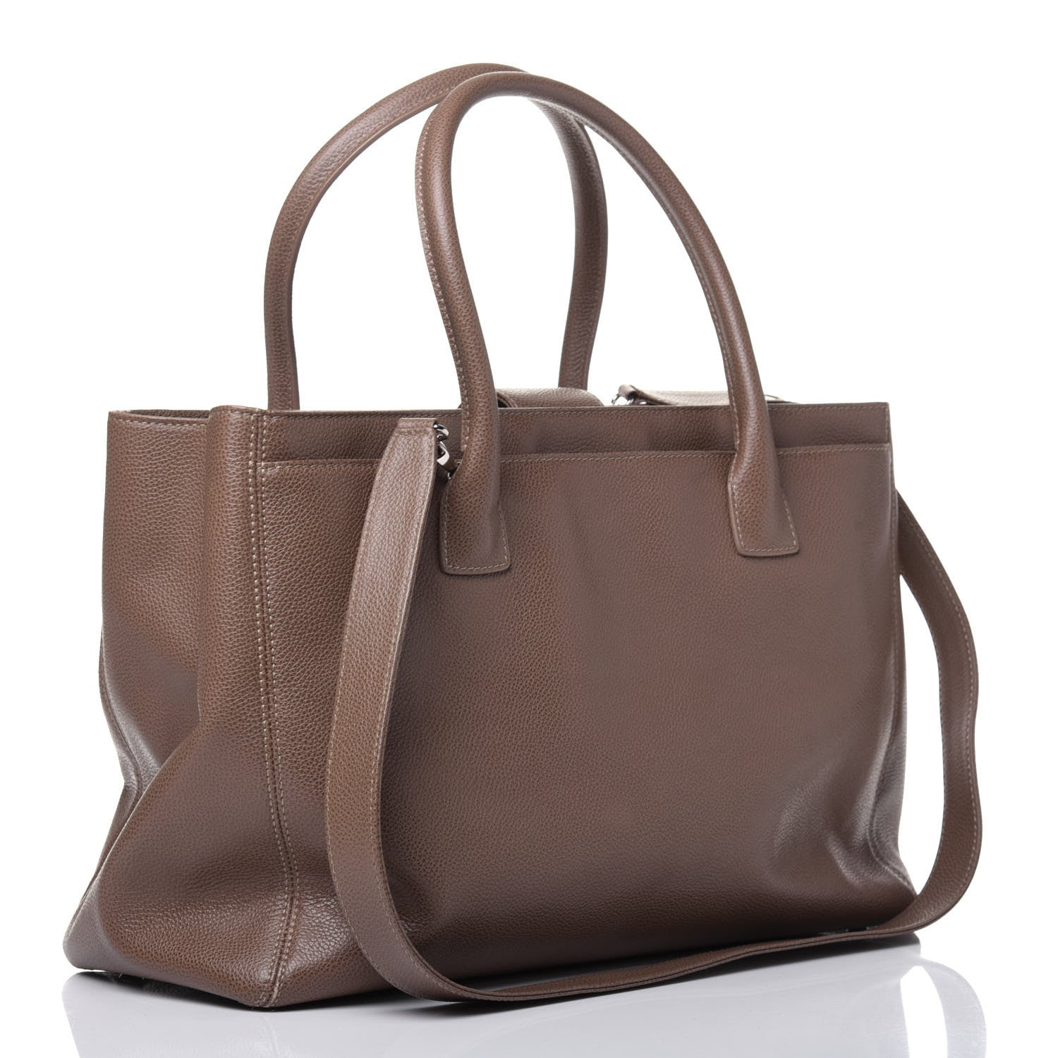 Chanel Calfskin Cerf Executive Shopper Tote Light Brown 2 of 16