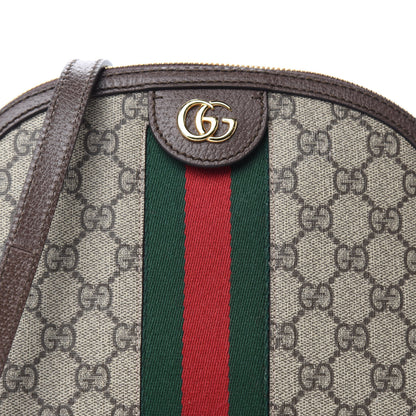 Gucci GG Supreme Monogram Textured Dollar Calfskin Web Small Ophidia Dome Shoulder Bag Beige Ebony New Acero 11 of 11