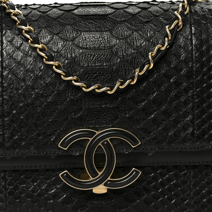 Chanel Snakeskin Large CC Chic Flap Black 9 of 11
