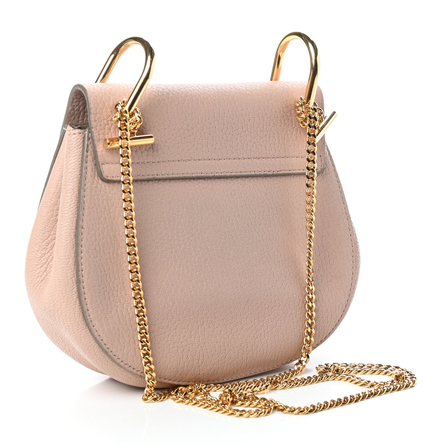 Grained Lambskin Mini Drew Shoulder Bag Cement Pink