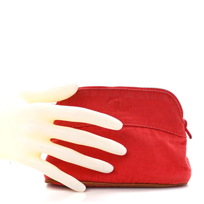 Hermes Cotton Bolide Travel Cosmetic Pouch Rouge 2 of 11