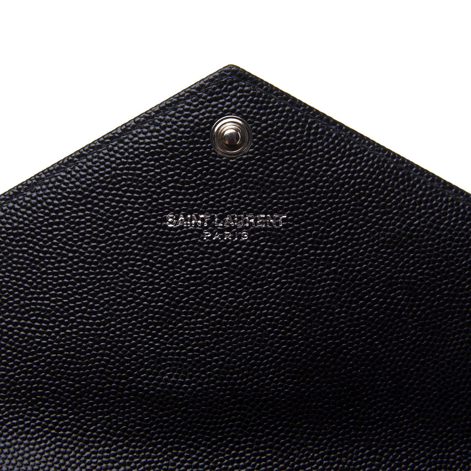 Saint Laurent Grain De Poudre Matelasse Chevron Monogram Flap Wallet Black 7 of 11