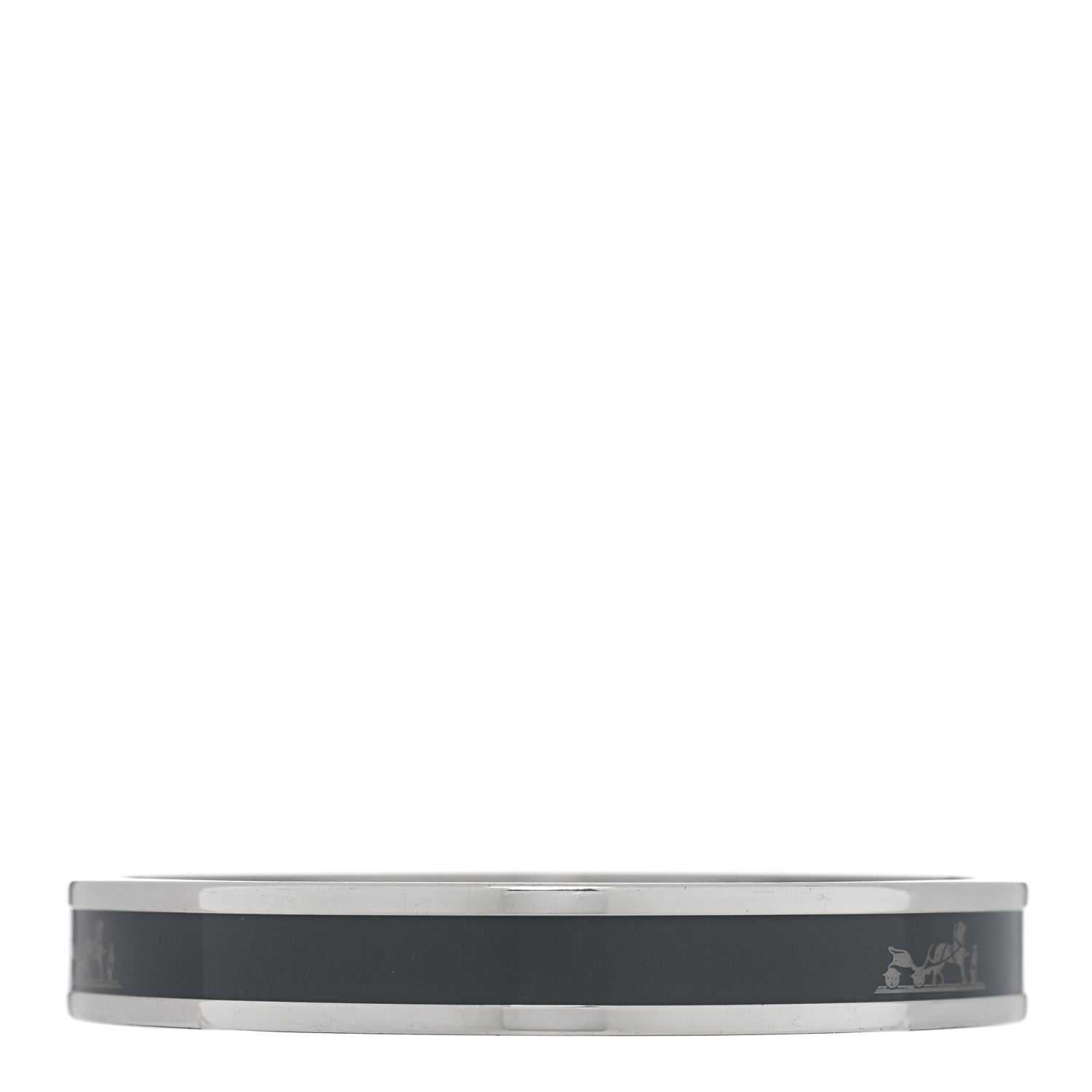 Hermes Enamel Printed Narrow Caleche Bracelet 70 Grey 3 of 5