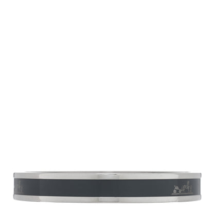 Hermes Enamel Printed Narrow Caleche Bracelet 70 Grey 3 of 5
