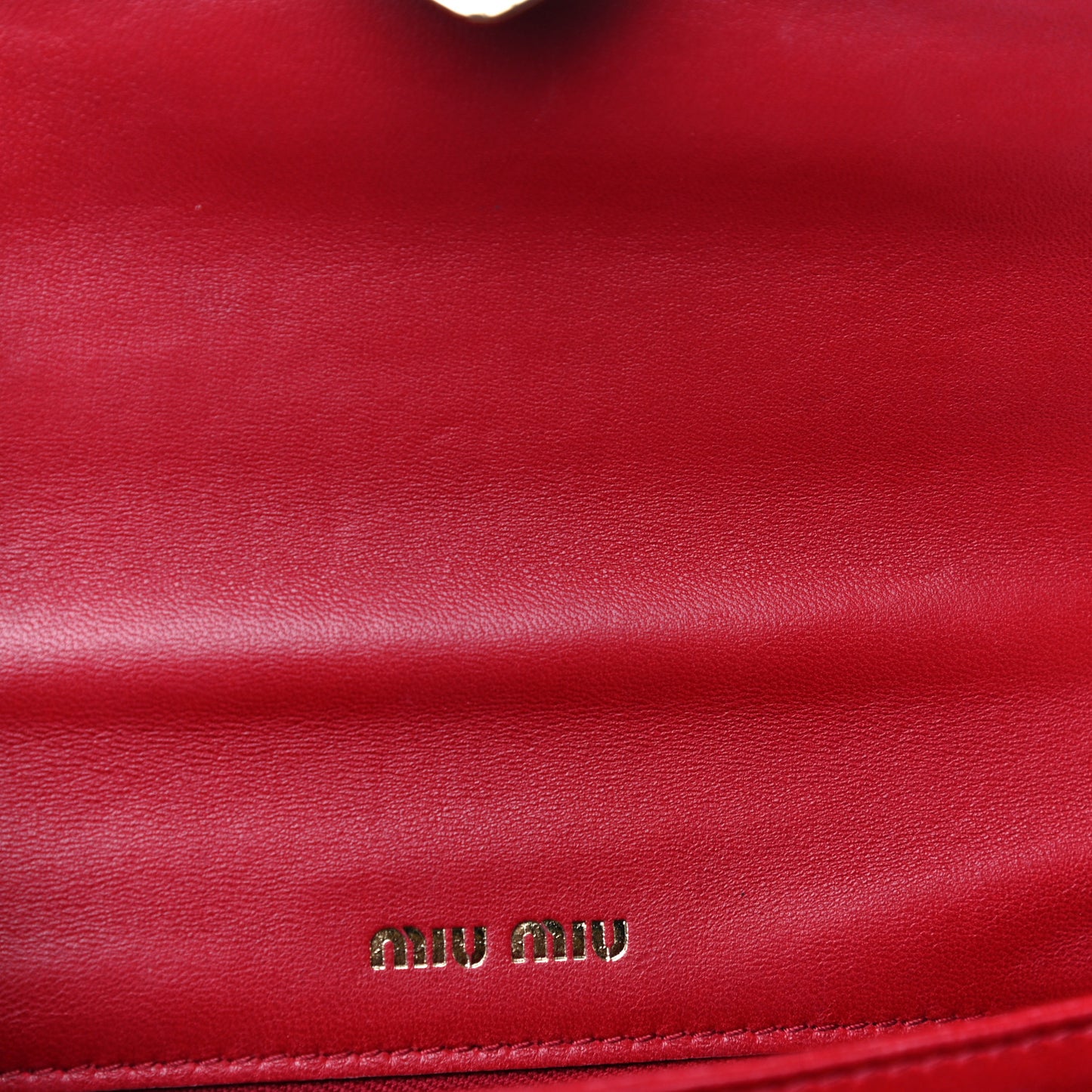 Lambskin Confidential Matelasse Chain Shoulder Bag Fiery Red