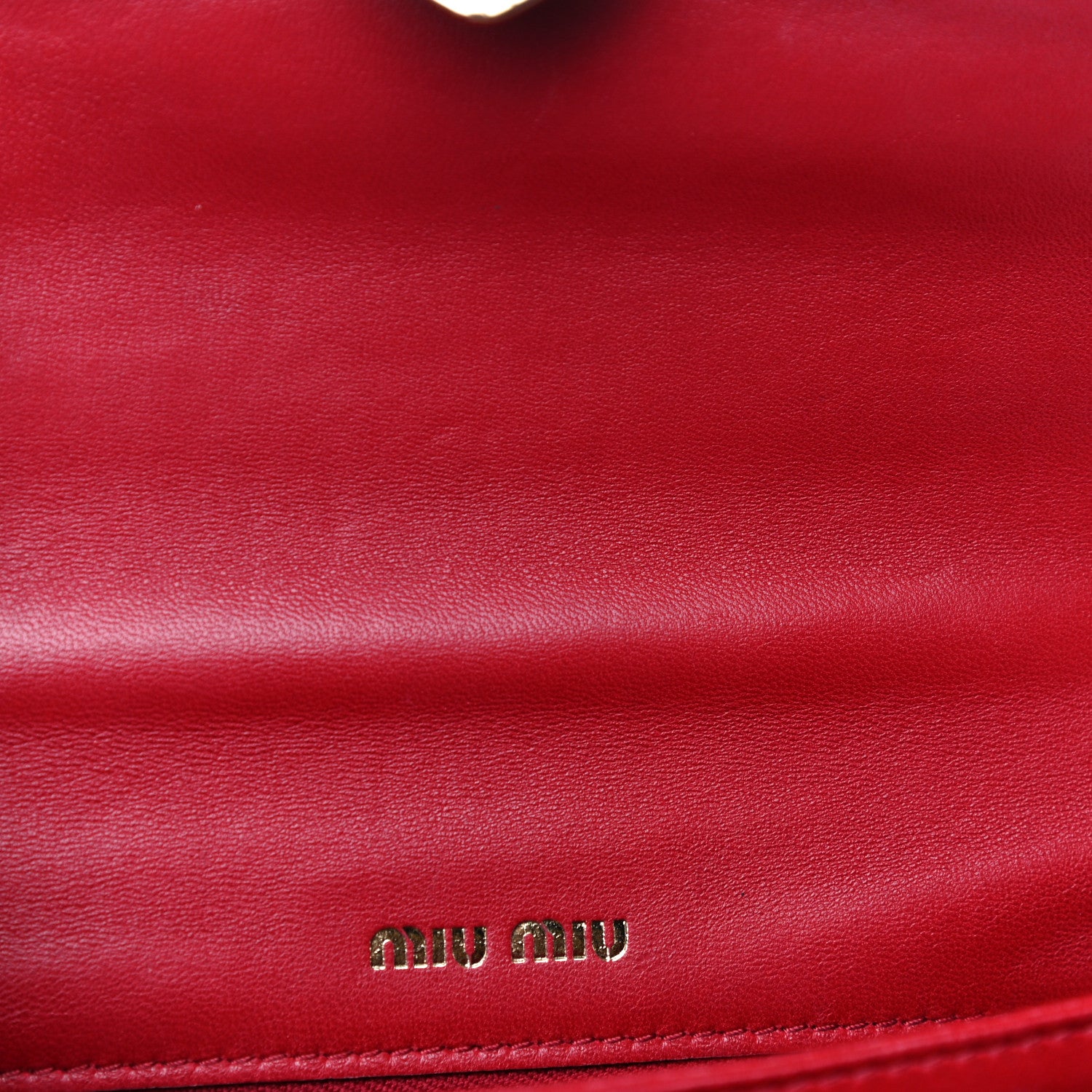 Miu Miu Lambskin Confidential Matelasse Chain Shoulder Bag Fiery Red 14 of 14