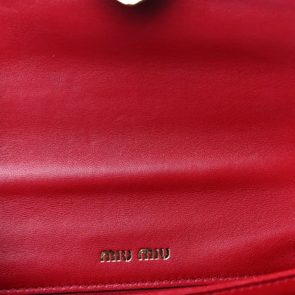 Miu Miu Lambskin Confidential Matelasse Chain Shoulder Bag Fiery Red 14 of 14