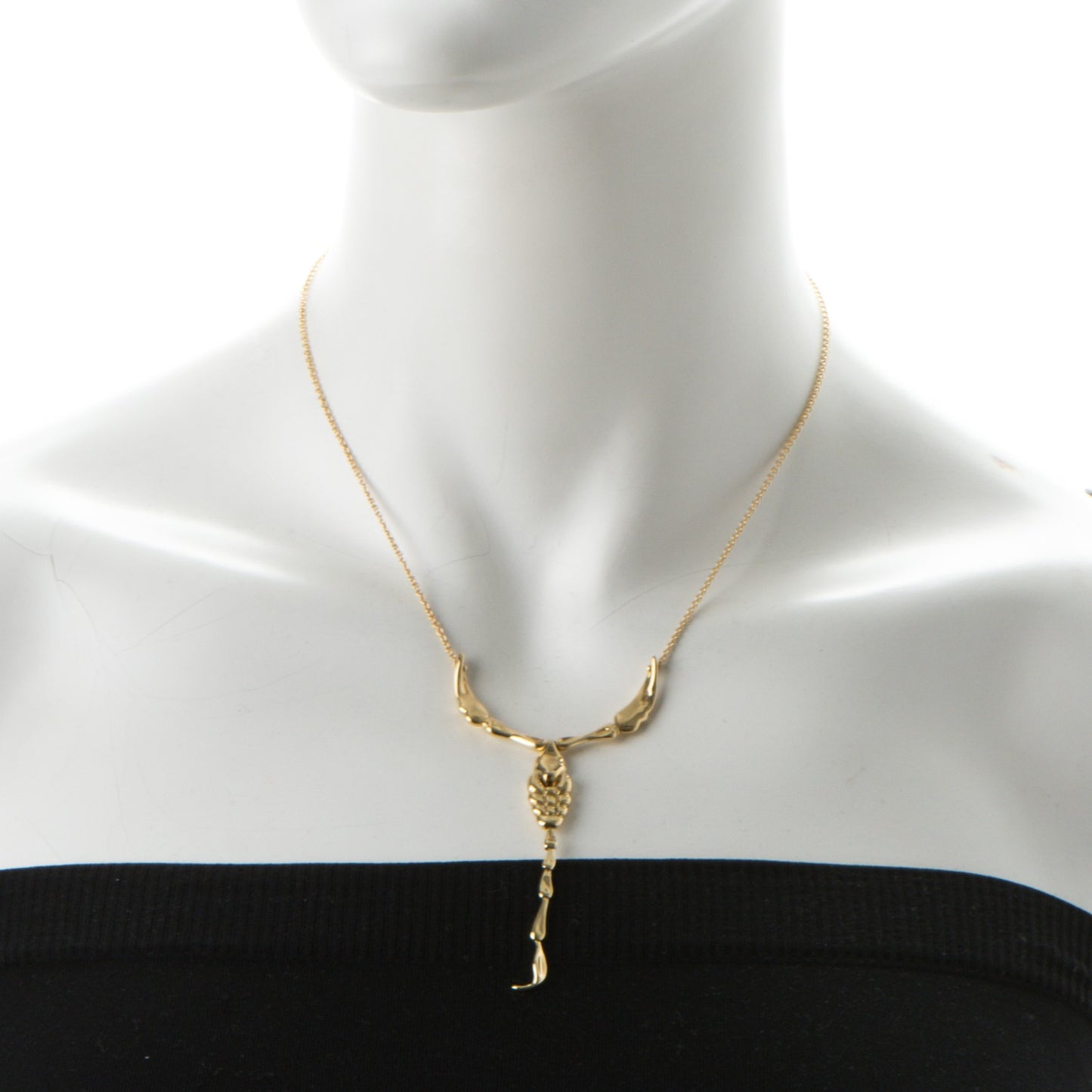 18K Yellow Gold Elsa Peretti Scorpion Pendant Necklace